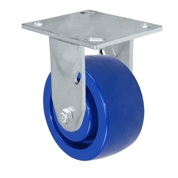 5"x2" Solid Polyurethane Wheel, Ridid Caster, 1,000 lbs capacity -